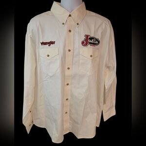Wrangler Men's Justin Boots Rodeo White Long Sleeve Button Down Shirt Size XL